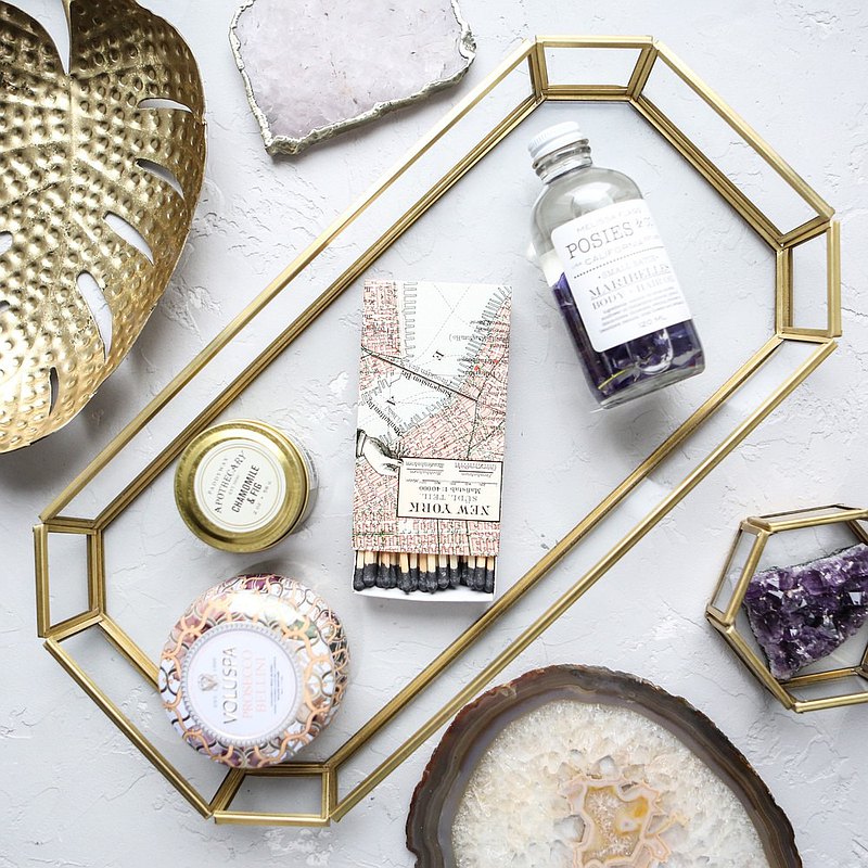 Decorative glass tray / apartment warming gift / vanity tray / golden tray  最新