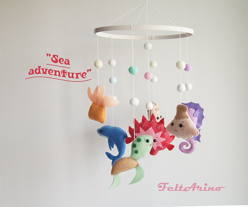 Sea baby mobile, Turtle baby mobile, Crib baby mobile, Nursery mobile  最新