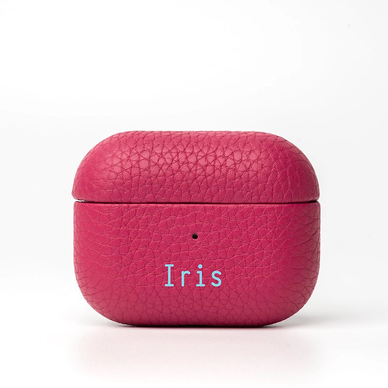 Fuscia Genuine Leather AirPods Case (Free Personalization)  最新