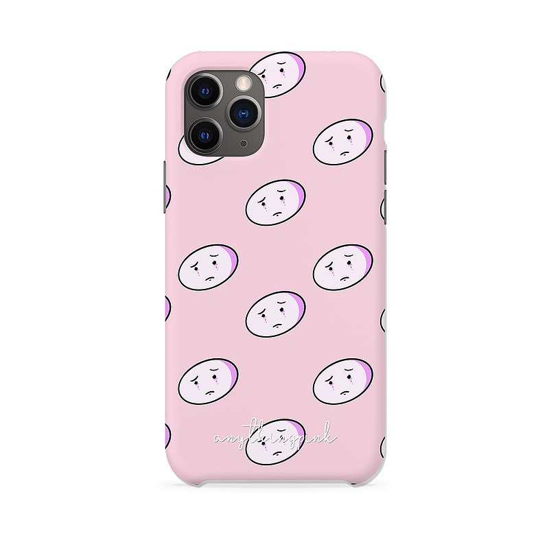 Purple Sad Face Pink Background iPhone Case and Samsung Premium Matt Case  最新