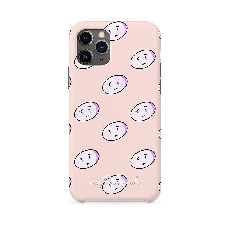 Purple Sad Face Peach Background iPhone Case and Samsung Premium Matt Case  最新