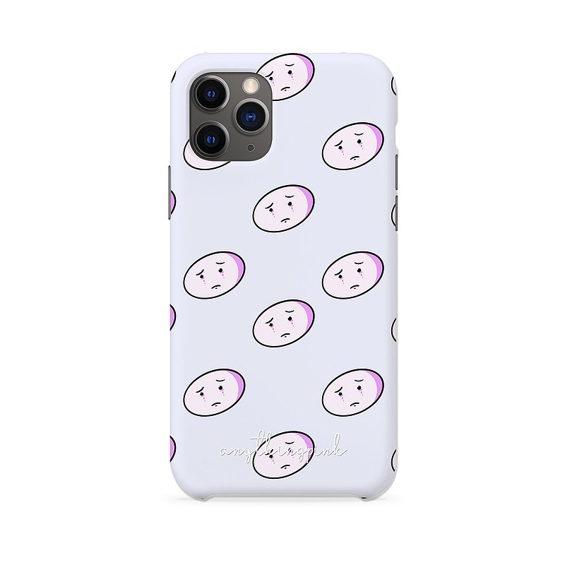 Purple Sad Face Blue Background iPhone Case and Samsung Premium Matt Case  最新