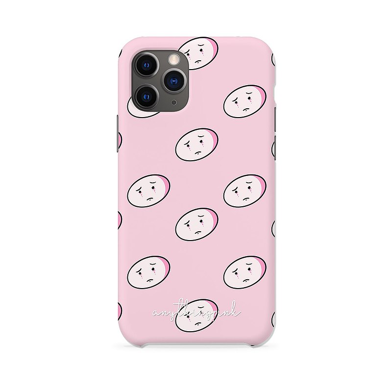 Pink Sad Face Pink Background iPhone Case and Samsung Premium Matt Case  最新