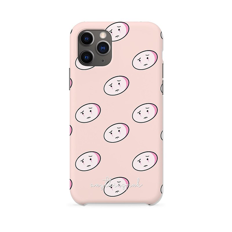 Pink Sad Face Peach Background iPhone Case and Samsung Premium Matt Case  最新