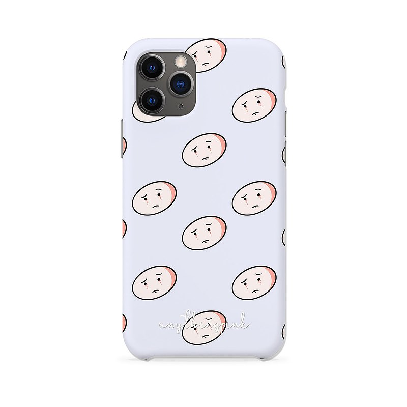 Orange Sad Face Blue Background iPhone Case and Samsung Premium Matt Case  最新