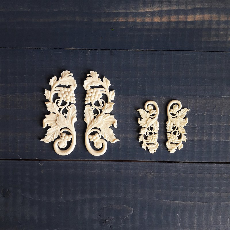 2 pcs decorative elements for decoration, craft molding, onlay trim  最新